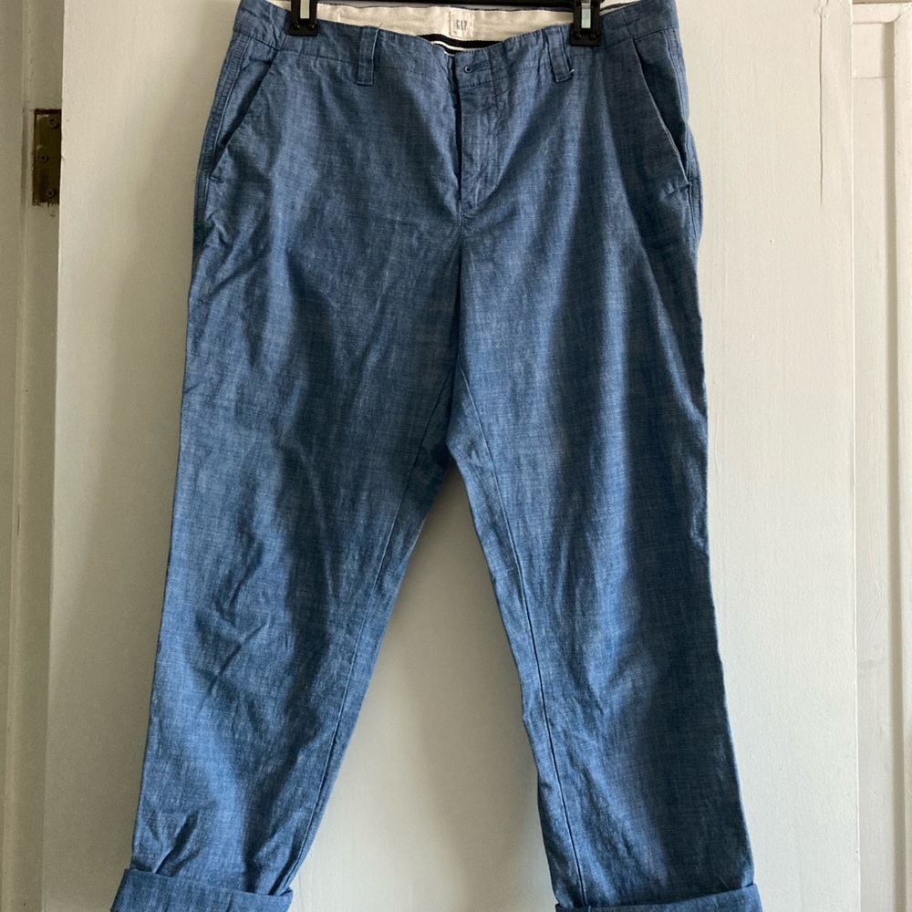 GAP chambray girlfriend chino pant
